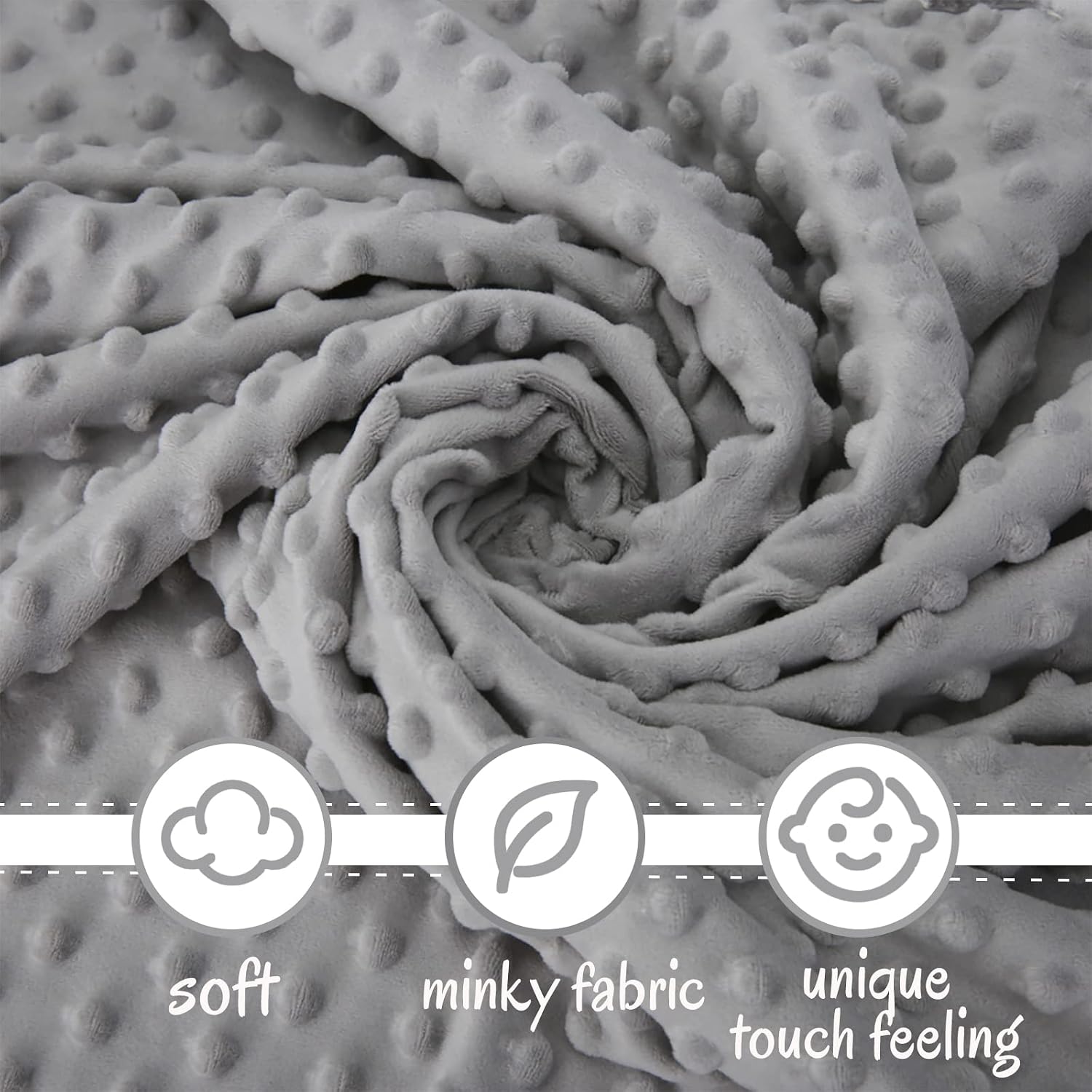 Detalle 1 de Pro Goleem Elephant Lovey, 16-Inch Gray Baby Security Blanket and Plush Toy