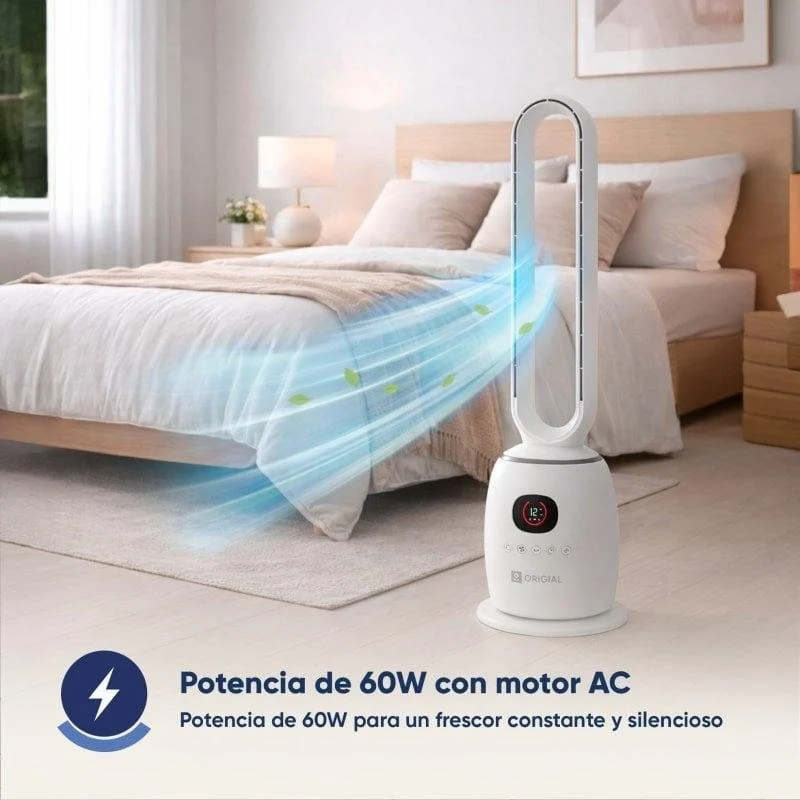 Detalle 2 de Origial AirBliss Freeless 60W: ventilador sin aspas con control remoto
