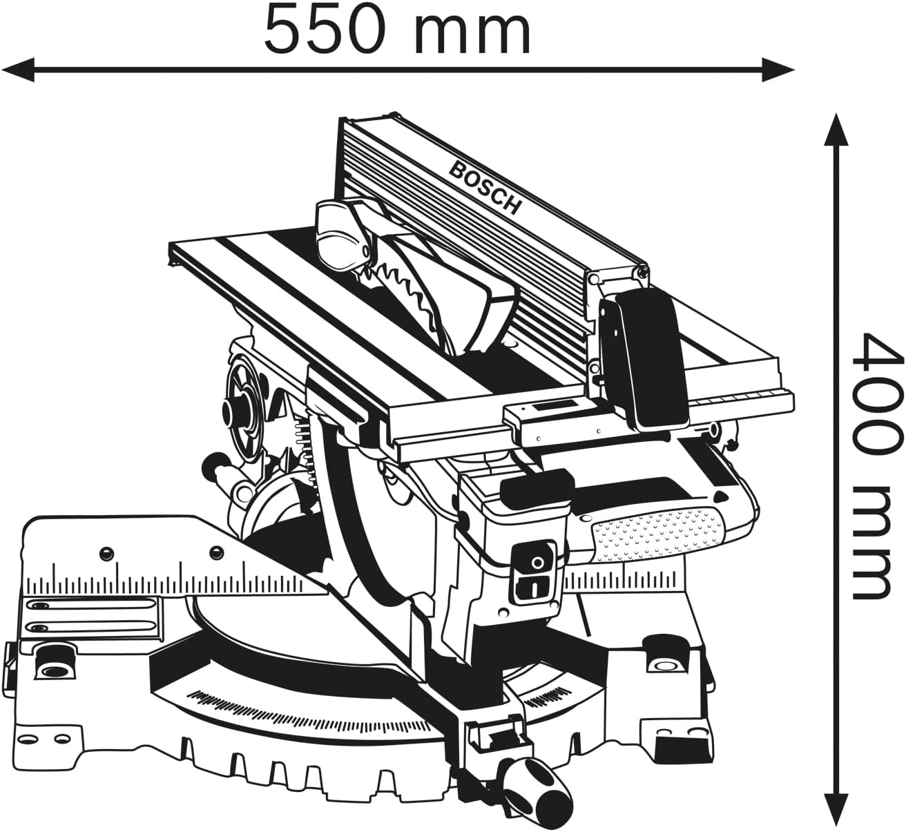 Thumbnail 4 de Bosch Professional GTM 12 JL scie à onglets et scie à table — précision et polyvalence