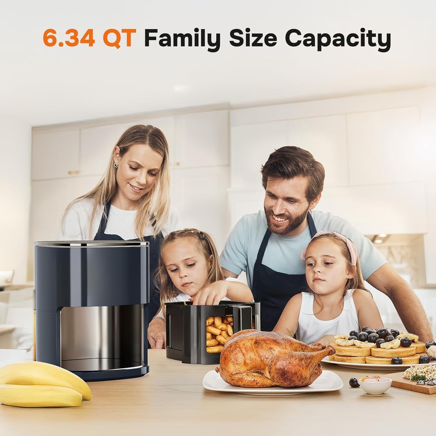 Thumbnail 1 de Simple Deluxe 12-in-1 Air Fryer (6.34 Qt) with Digital Presets and Visible Window, 1700W