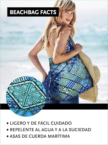 Thumbnail 3 de DonDon Bolso de playa grande impermeable con cremallera Ethno