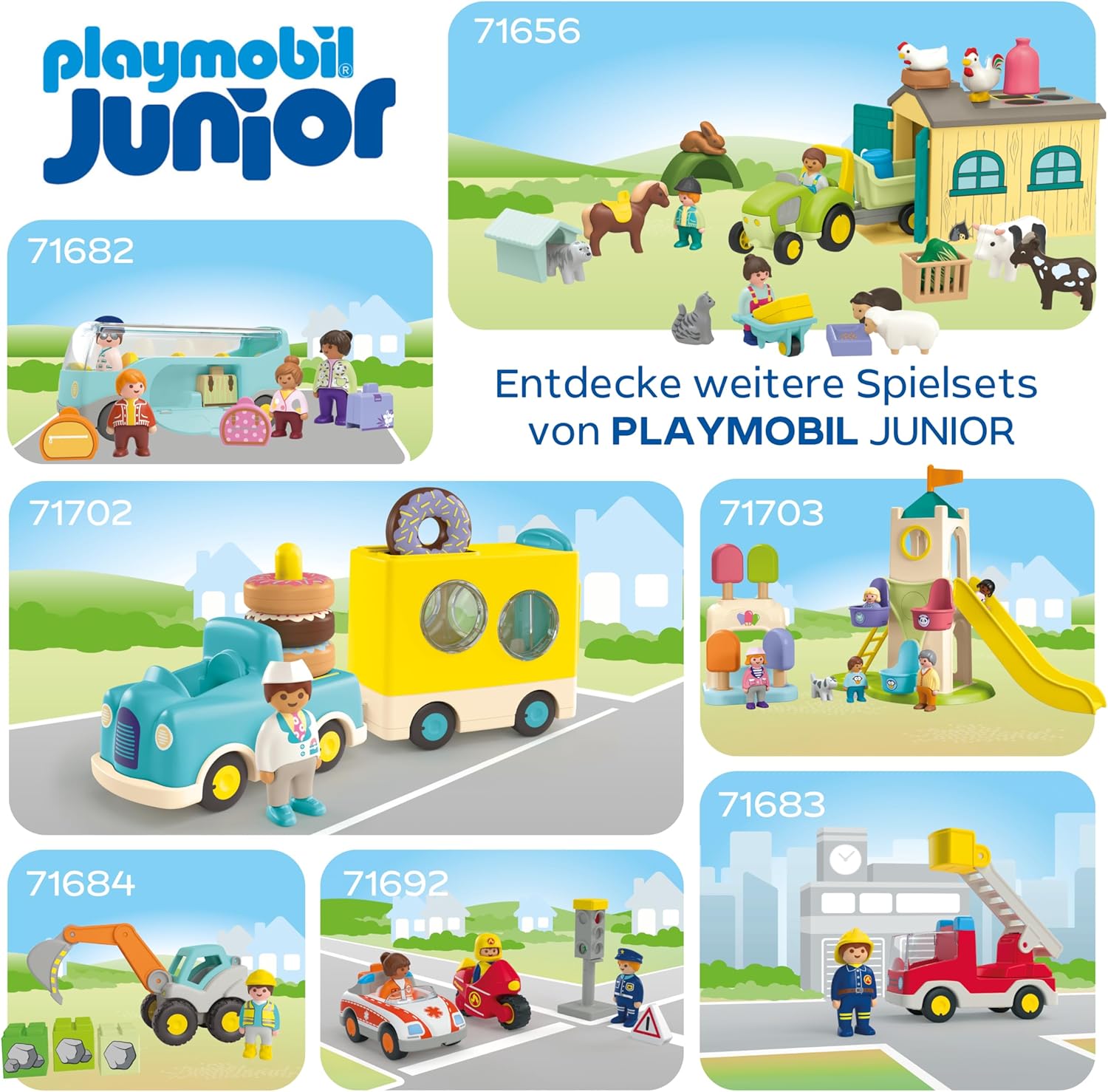 Thumbnail 5 de PLAYMOBIL JUNIOR Mein erstes Spielzeug ab 1 Jahr – sortierendes Lernset mit Puzzle, Blumenstand und Kreisel (71655)