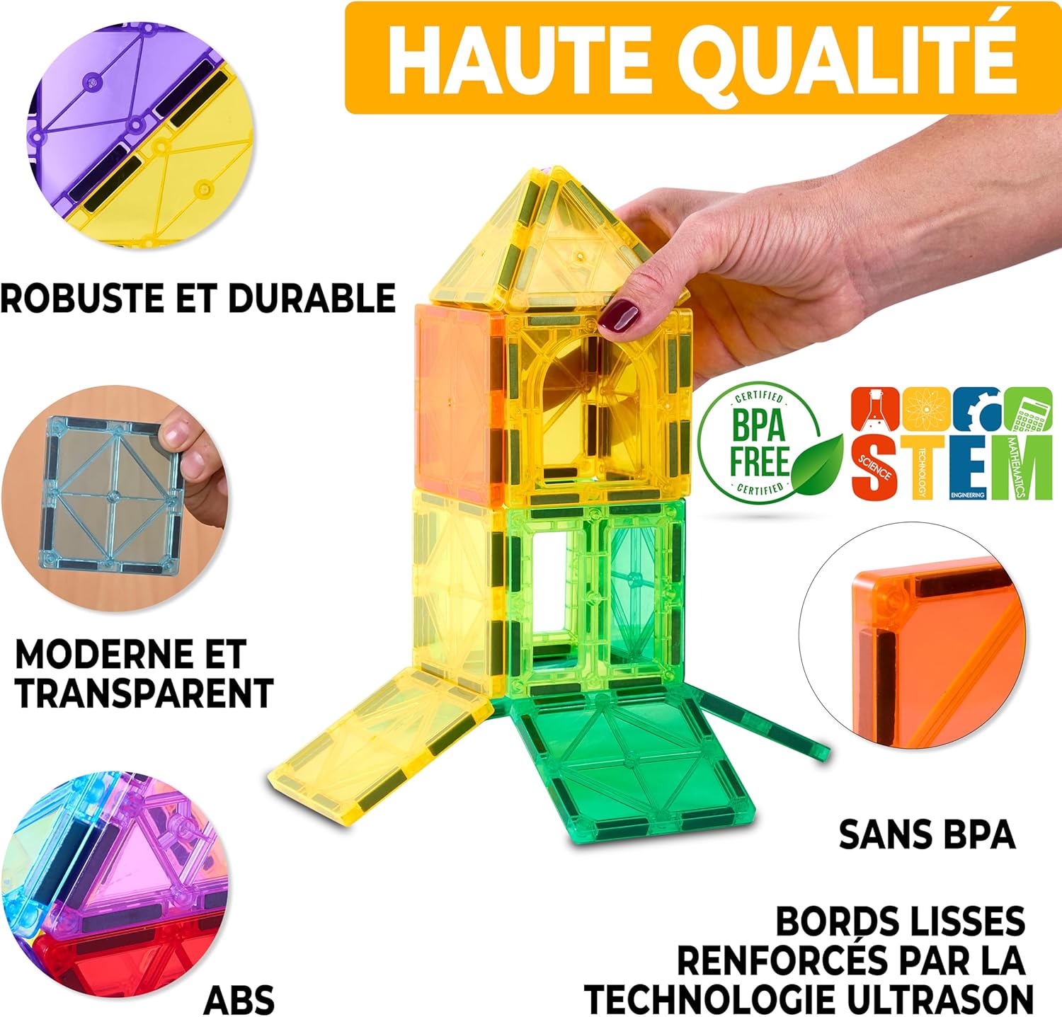 Thumbnail 3 de BYTANA Jeu de Construction Magnétique 68 Pièces – Blocs Aimantés 3D pour enfants à partir de 3 ans