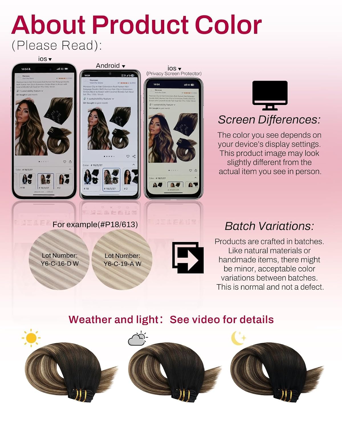 Thumbnail 6 de Moresoo 18in 120g Clip‑In Hair Extensions