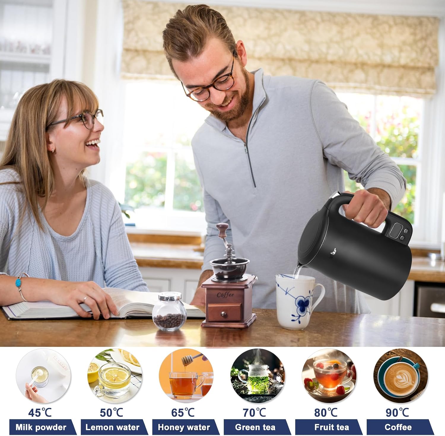 Thumbnail 1 de Bear Electric Kettle 1.7L, 12 Temp Control