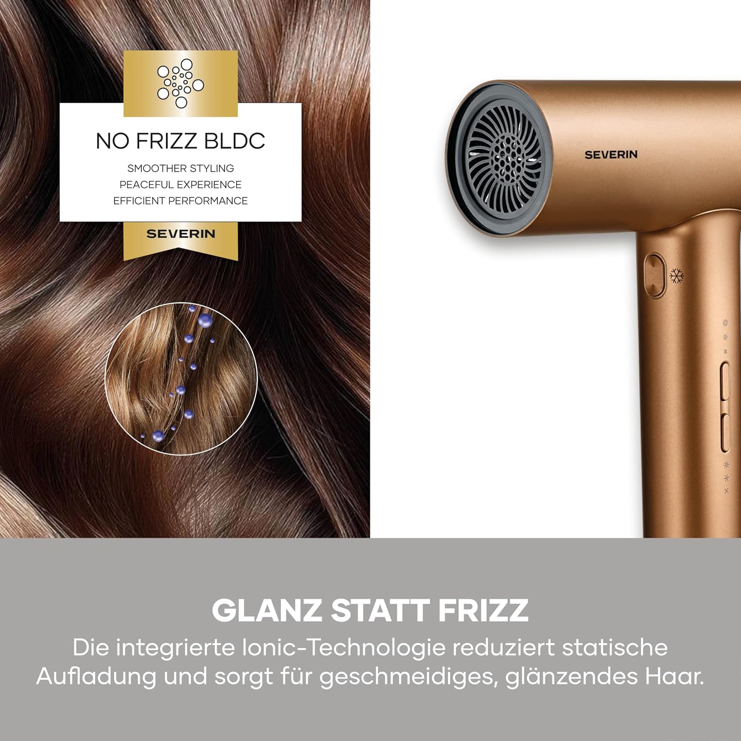 Detalle de SEVERIN S-Style Speed Pro Haartrockner copper HT 0172 – Leistung trifft Styling in eigenen vier Wänden