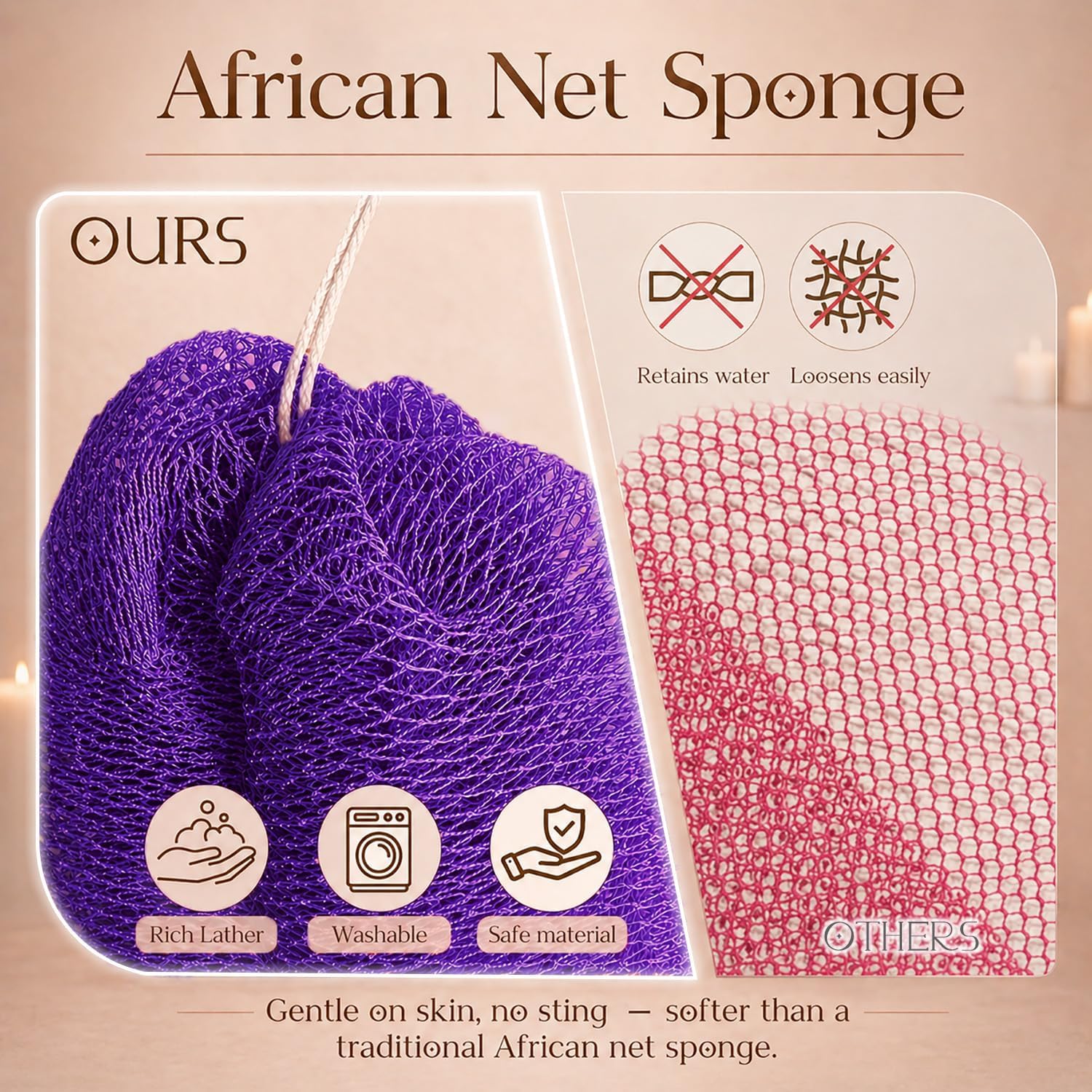 Detalle de African Net Sponge 3-Pack