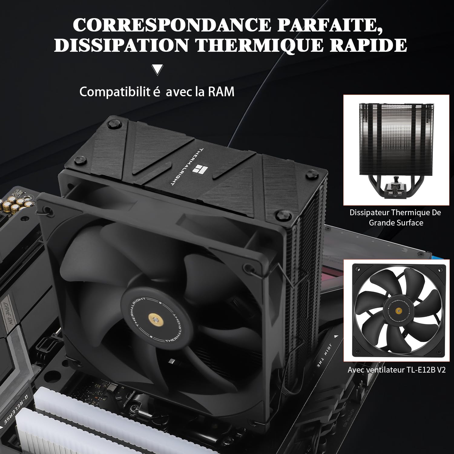 Detalle de TR Assassin Spirit 120 EVO Dark CPU Cooler 156 mm
