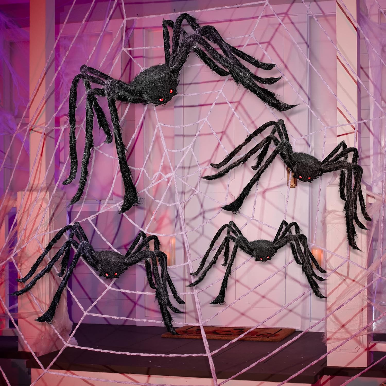 Detalle 2 de JOYIN 10542 Halloween Spider Decorations, 4-Pack in Four Sizes