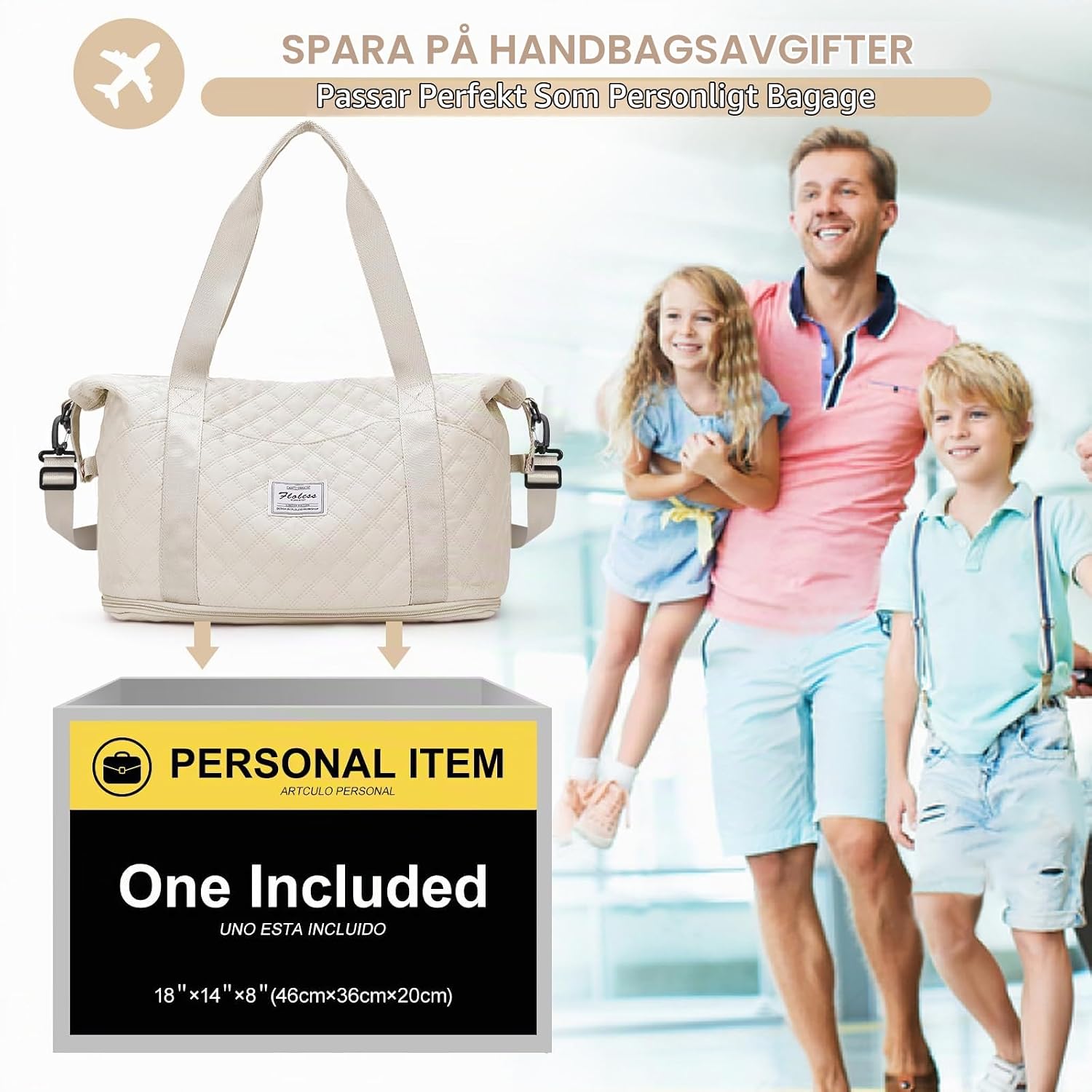Detalle 2 de Travel Bag Large sport- och weekendväska, 35 l, A5-beige