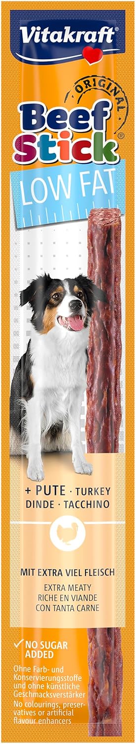 Detalle de Vitakraft Beef Stick Low Fat – Hundeleckerli, 50x12 g, ohne Zuckerzusatz
