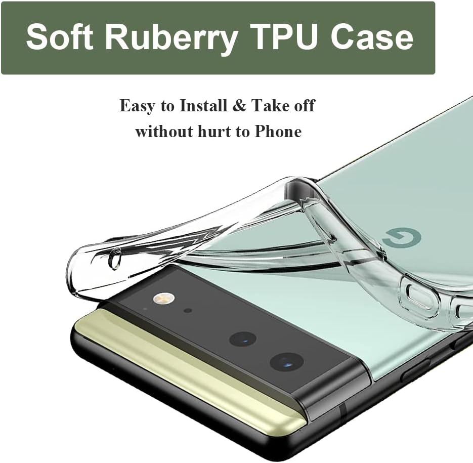Detalle 2 de Unov Case for Pixel 6 5G: Clear Florals TPU Back Cover with Raised Edges