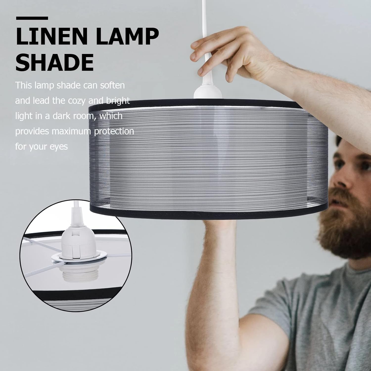 Detalle de Frideko ceiling lampshade 30cm black