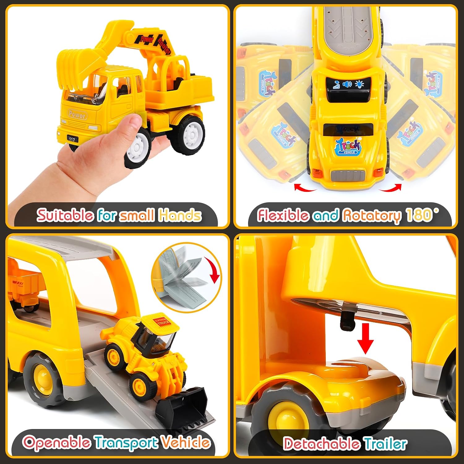 Detalle de Veslier ST31-15 Construction Truck Set with 8 Vehicles, Sounds and Lights