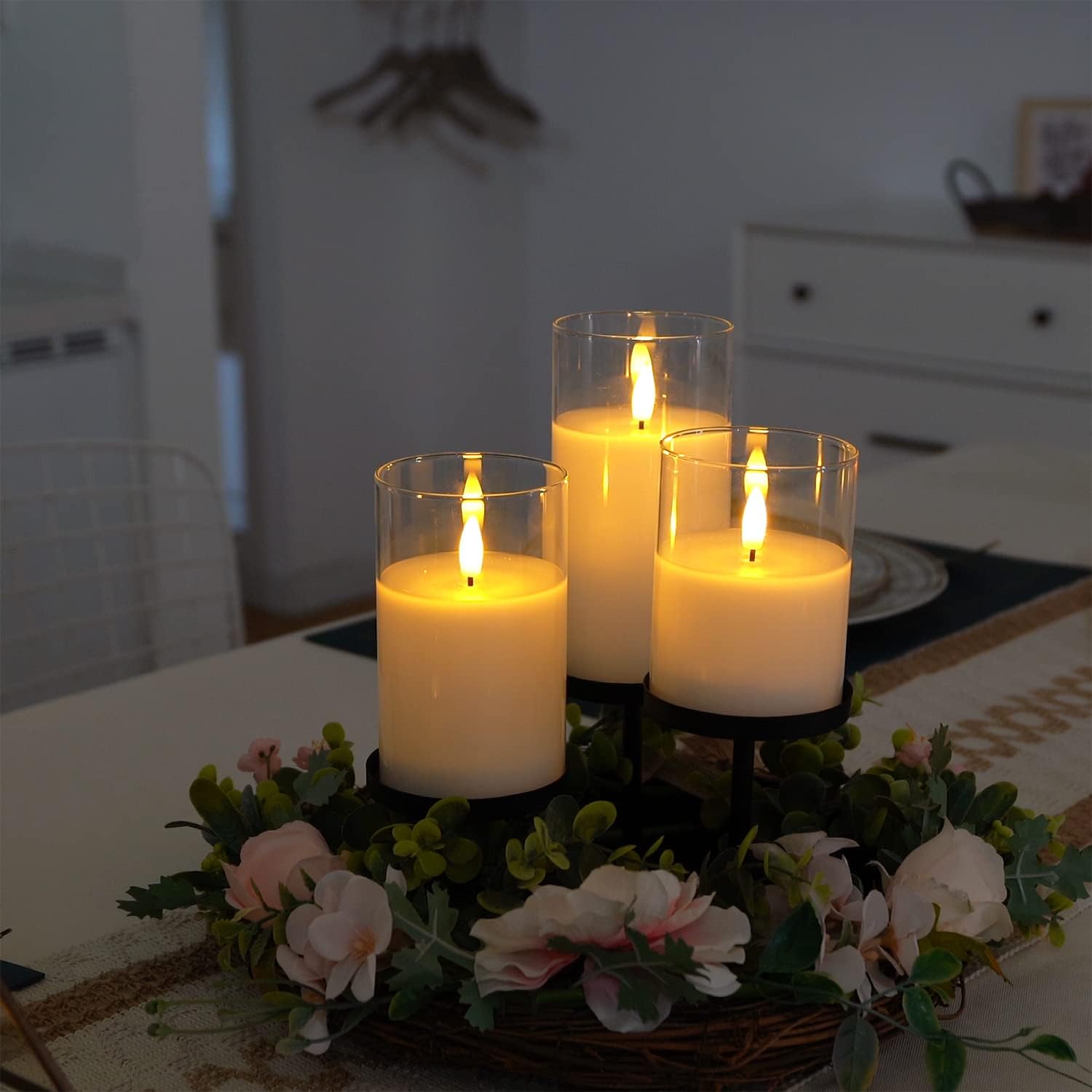 Detalle de Amagic APILLAR Flameless LED Candles, Set of 3 with Remote and Timer