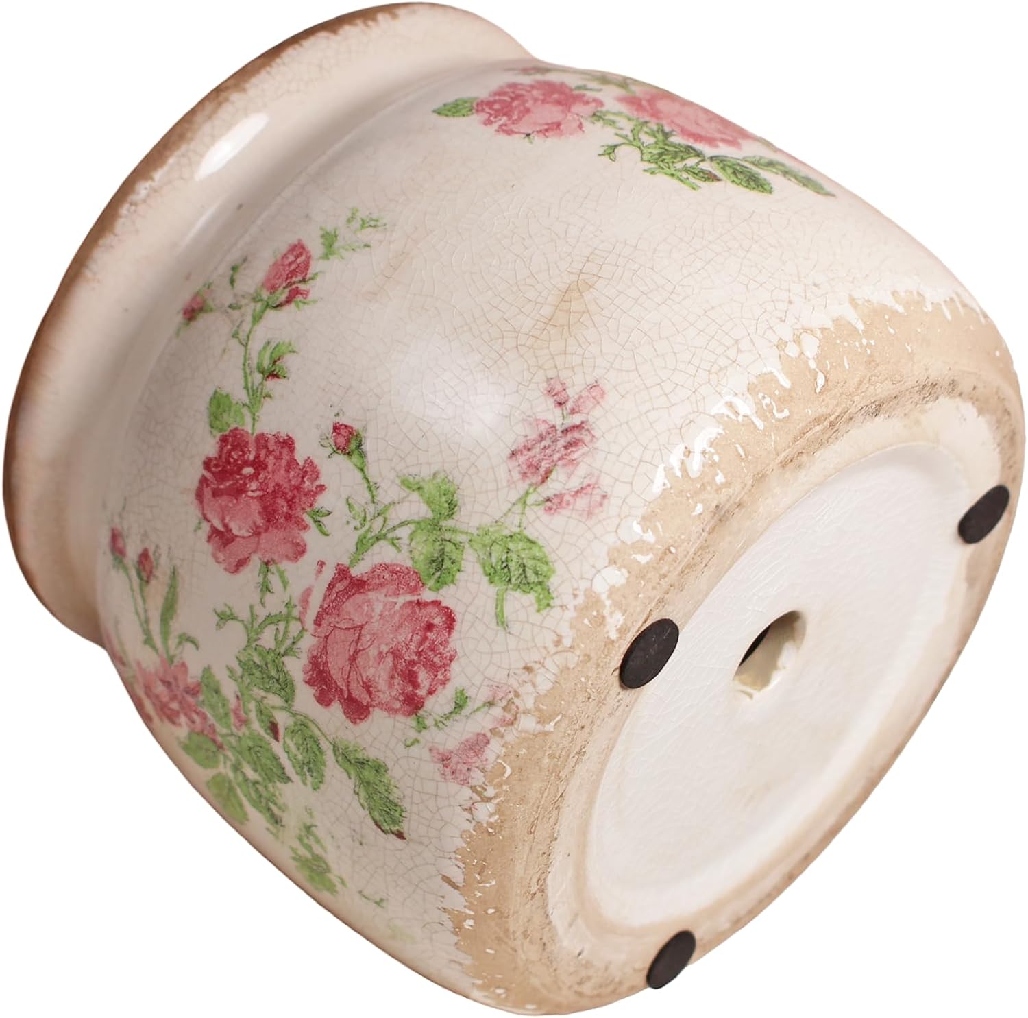 Thumbnail 6 de Xiaan Jiaju Vintage Floral Ceramic Plant Pot with Drainage Hole