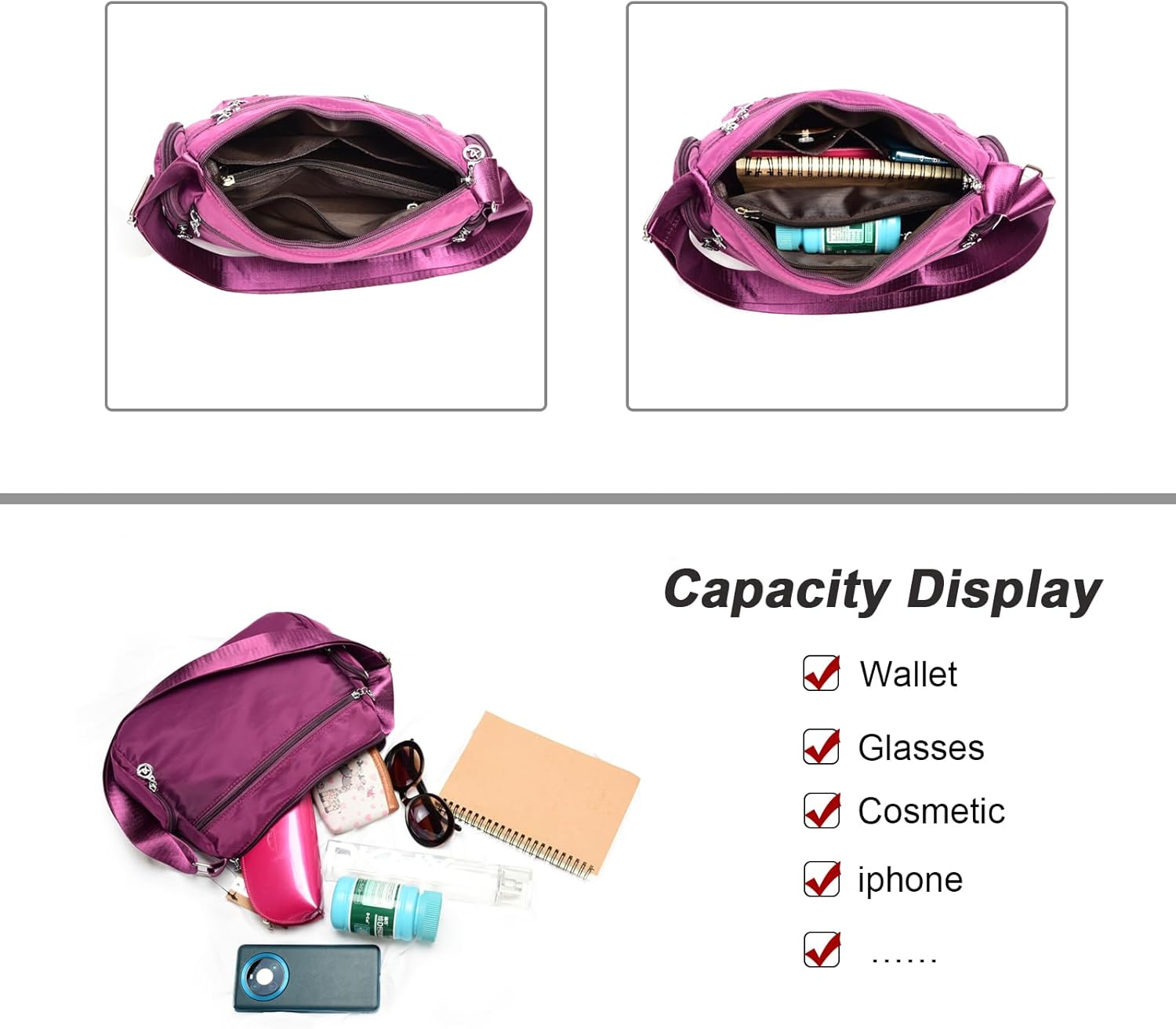 Thumbnail 5 de Gladdon Crossbody Bags for Women: Lightweight Nylon Tote with Multiple Pockets