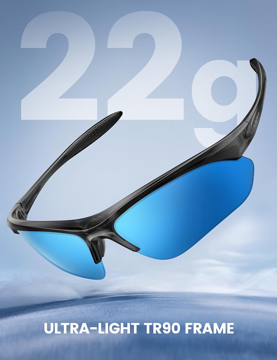 Detalle 2 de Lamicall 2026 Polarized Sports Sunglasses (22g ultra-light) with UV400 protection