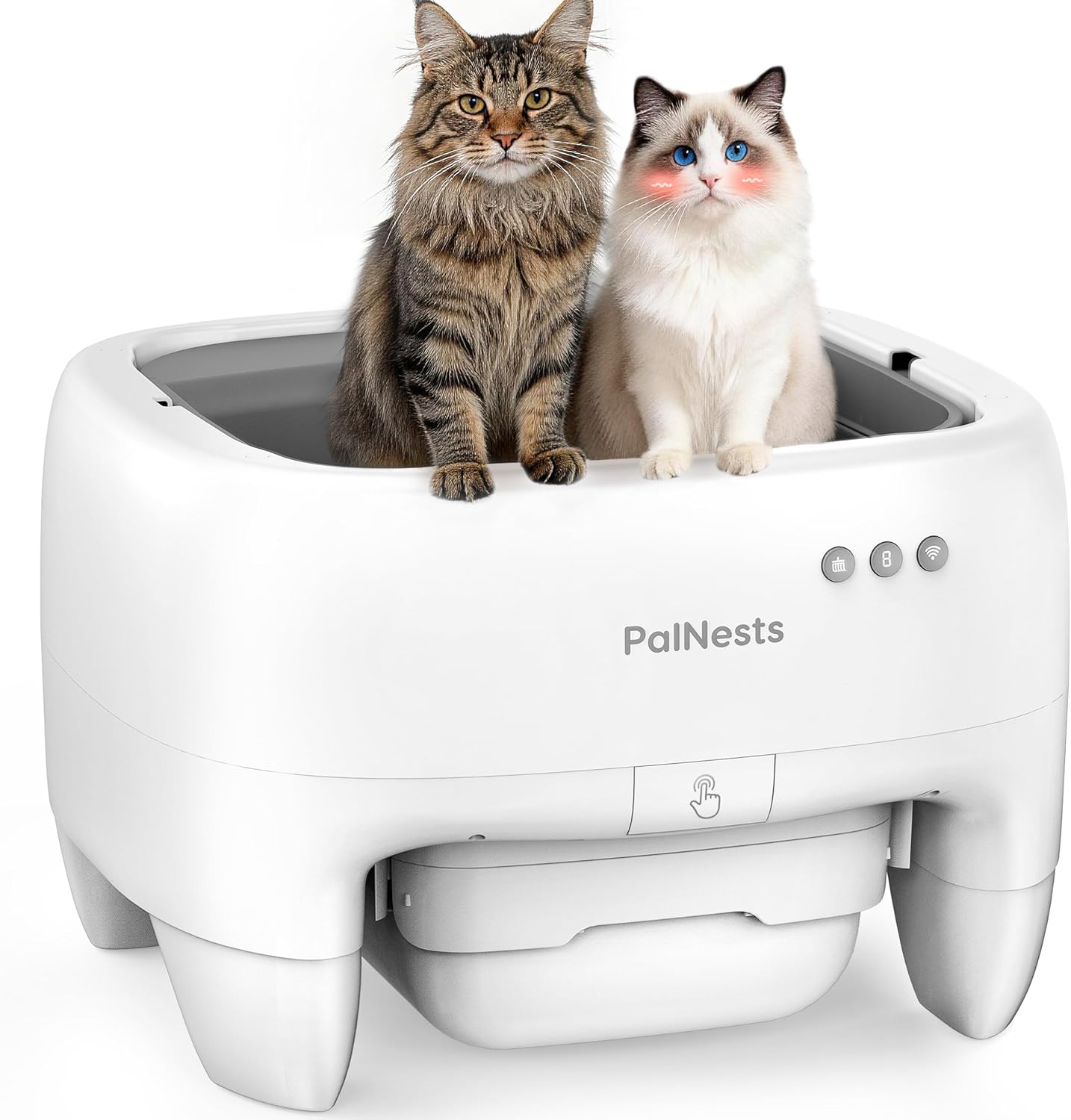 Detalle de PalNests Lettiera Gatto Autopulente: Lettiera Automatica Aperta, Sicurezza Anti-Pizzicamento e Controllo App per Gatti Grandi