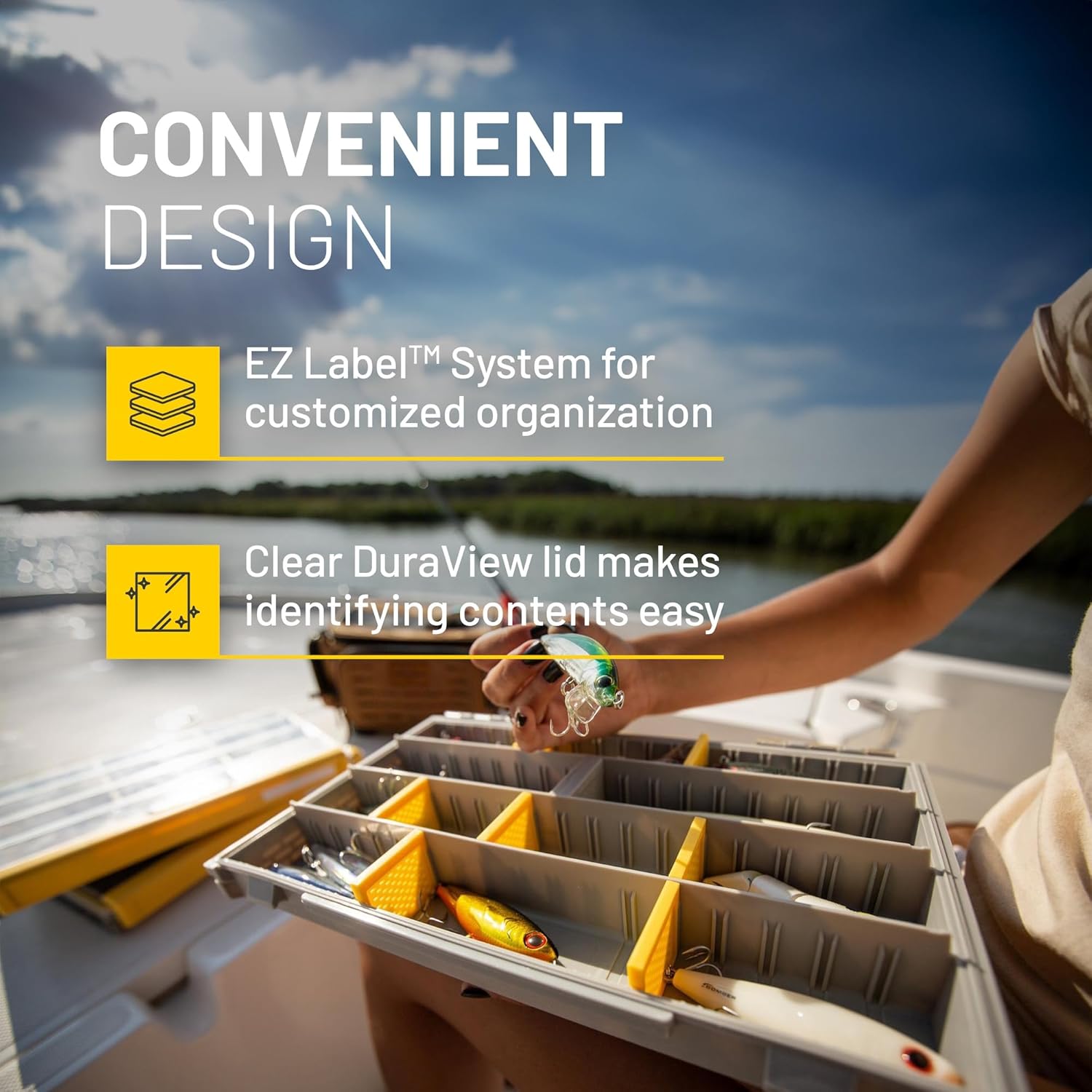 Detalle de Plano EDGE 3700 Premium Tackle Utility Box: Waterproof, Stackable Organizer for Bait & Tackle