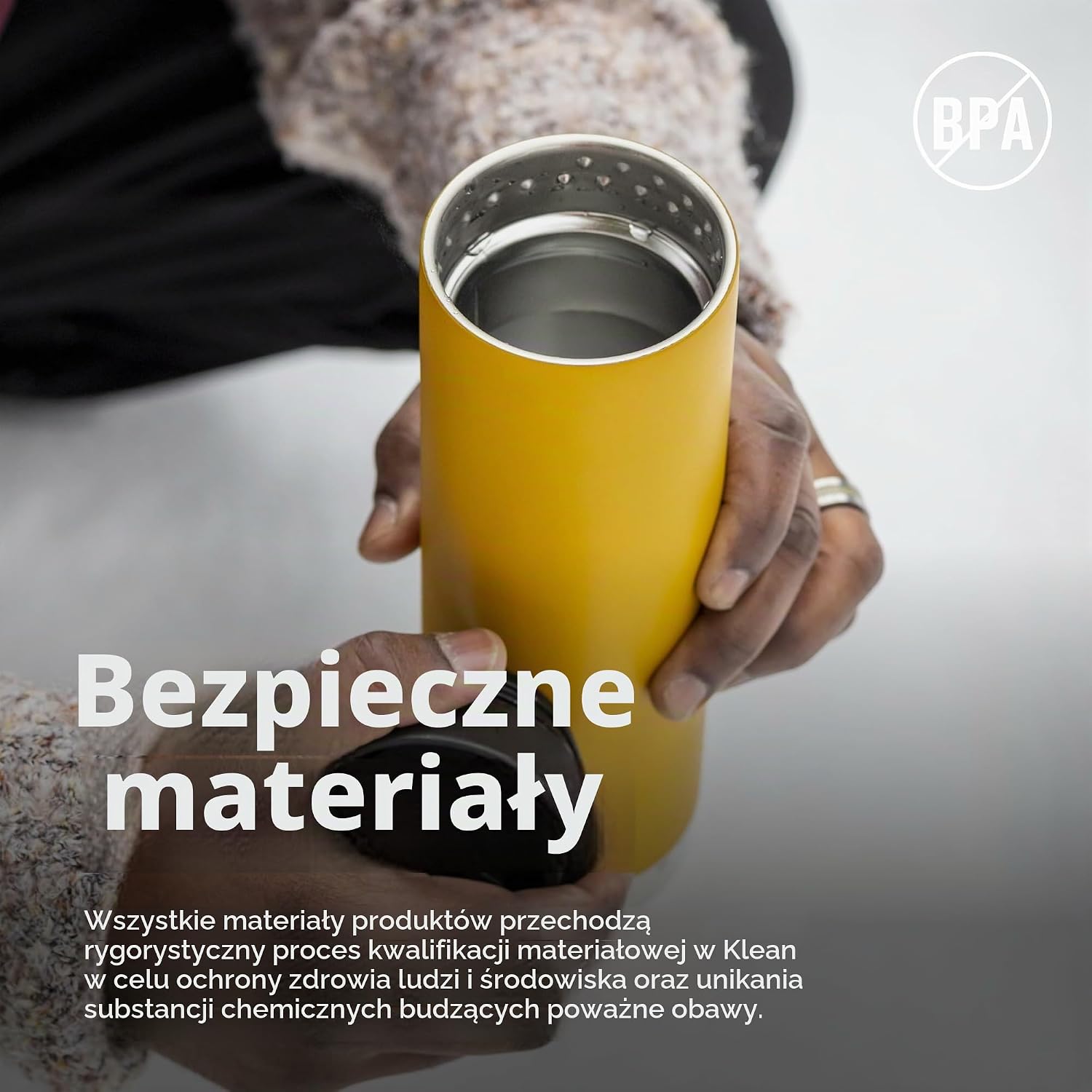 Thumbnail 5 de Klean Kanteen TKWide 20oz (w/ Café Cap) - Marigold, butelka termiczna