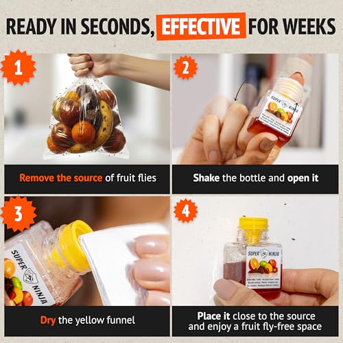 Thumbnail 3 de Super Ninja Fruit Fly Traps for Indoors — 4 Pack, Safe, Effective Indoor Fly Control