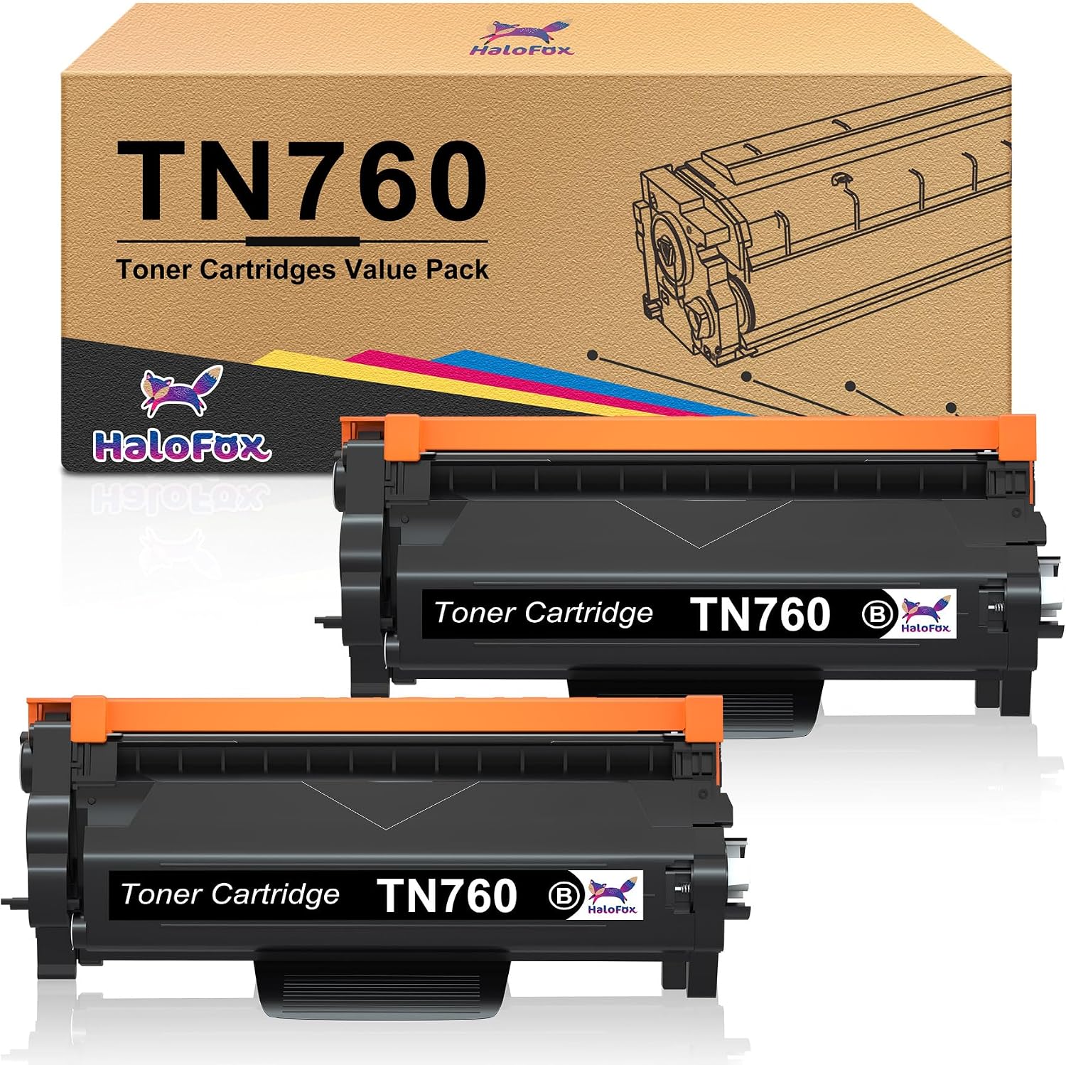 Detalle de HaloFox Compatible Toner Cartridge TN-760