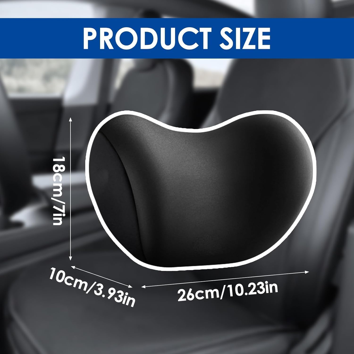 Detalle de WORLUDE Car Headrest Pillow (2 Pack) – Ergonomic Memory Foam Neck Support for Driving