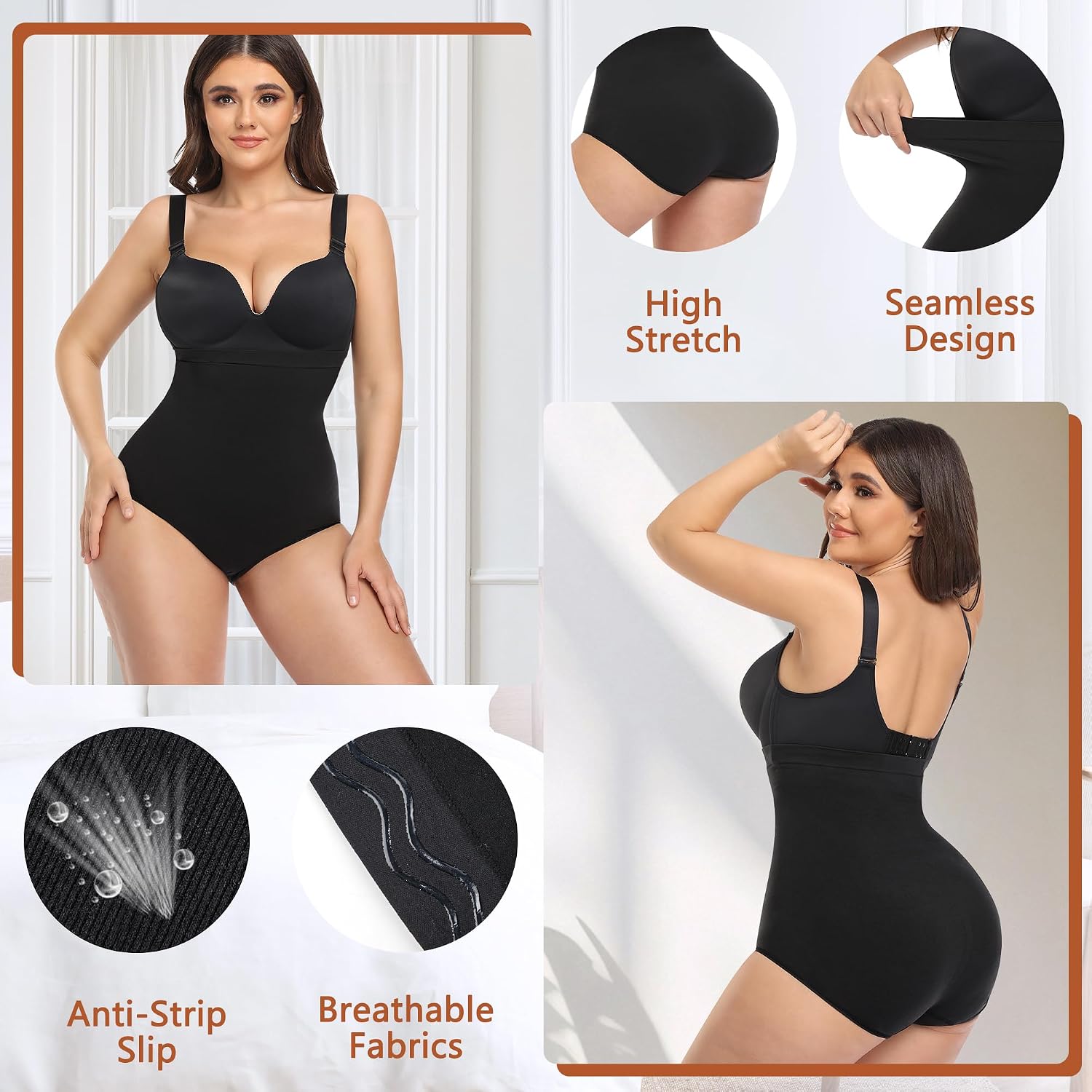 Detalle de Niceuare Tummy Control Shapewear High-Waisted Seamless Briefs