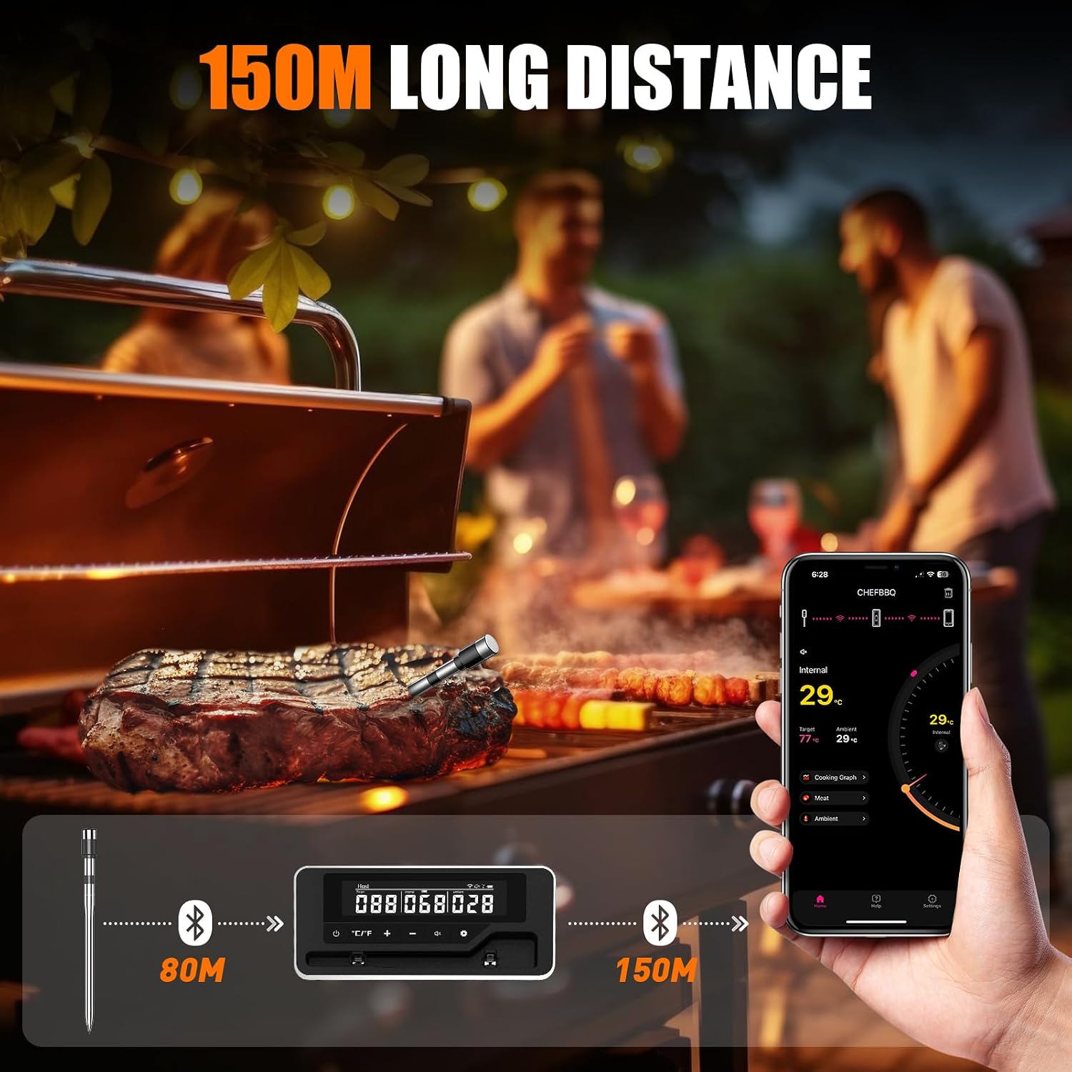 Thumbnail 2 de Termometro Carne BBQ Wireless Bluetooth 152 m