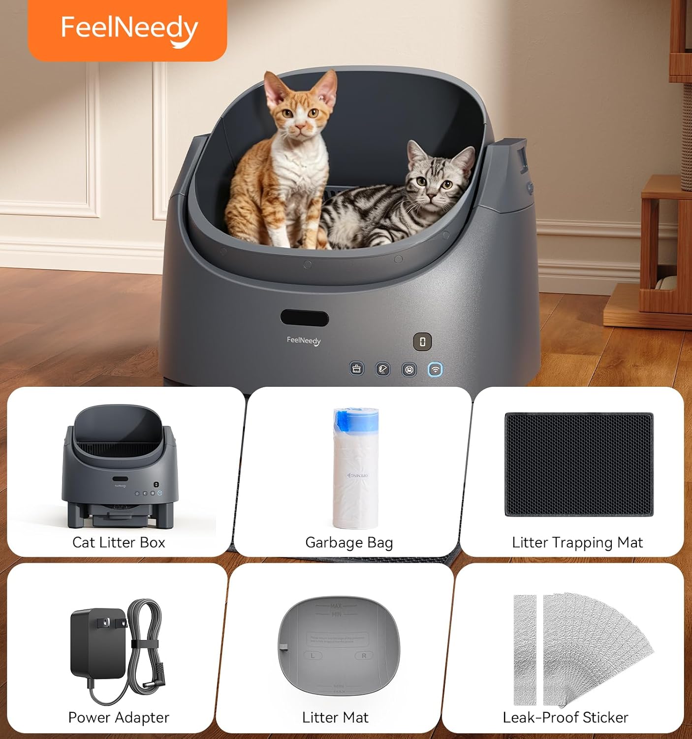 Thumbnail 6 de FeelNeedy Automatic Litter Box, 10L Capacity