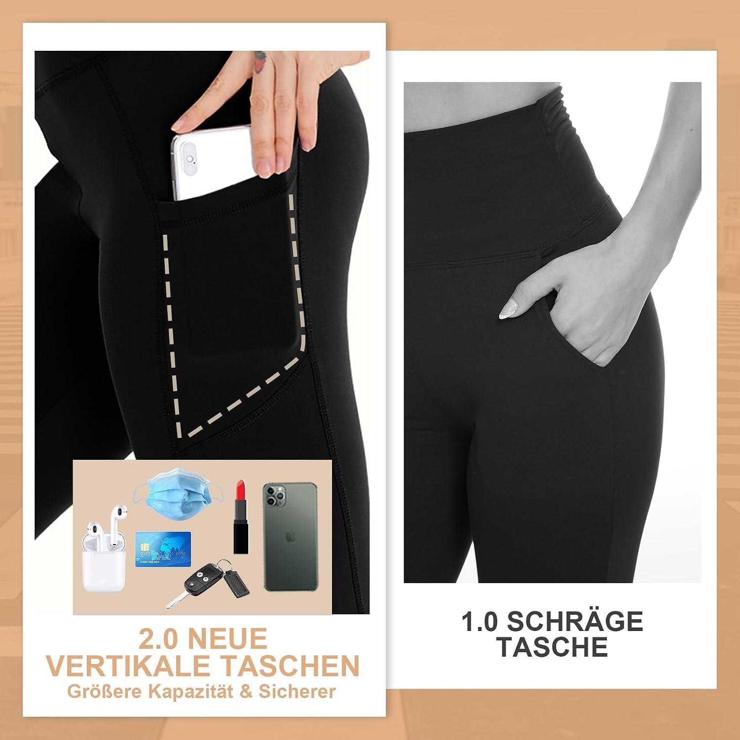 Detalle 2 de Gayhay Leggings Damen High Waist