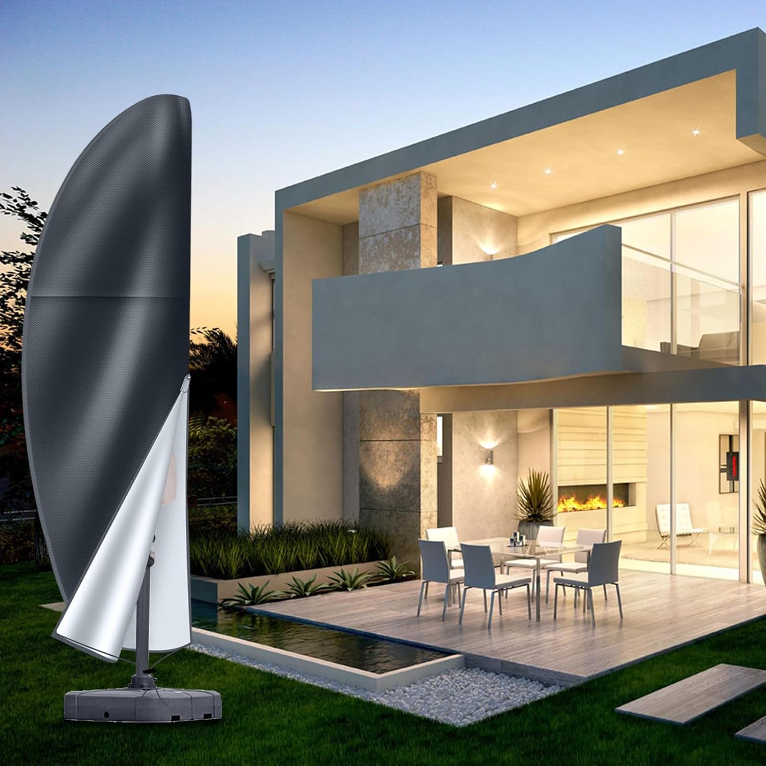 Thumbnail 6 de Waterproof Cantilever Parasol Cover in 600D Oxford (Zip) for Patio Offset Umbrellas