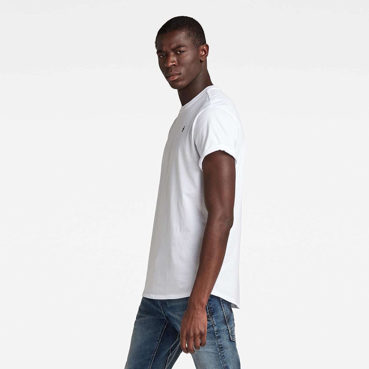 Detalle de G-STAR RAW T-Shirt – Rundhals, kurzer Arm, Umschlagsaum