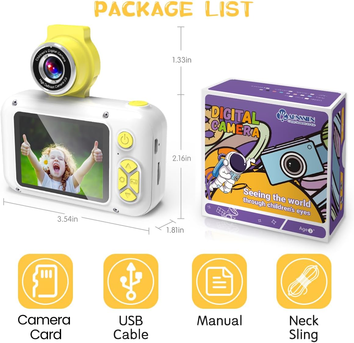 Thumbnail 6 de ARNSSIEN Kids Camera for 3-12 Year Olds with 180° Flip Lens (X101) – 2.4 Inch IPS Screen
