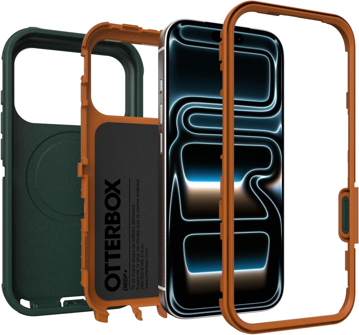 Detalle de OtterBox 77-000295 Defender Pro iPhone 17 Proケース 3層構造・MagSafe対応 グリーン