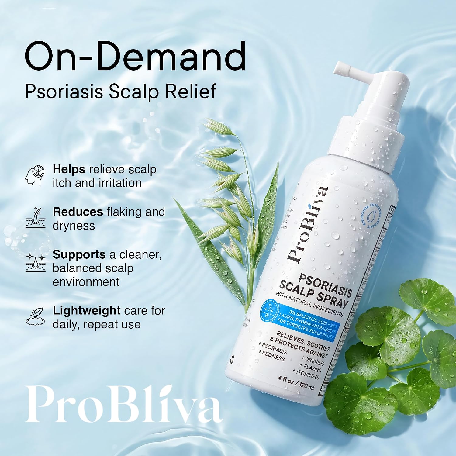 Detalle de ProBliva Psoriasis Scalp Spray with 3% Salicylic Acid, 4 fl oz
