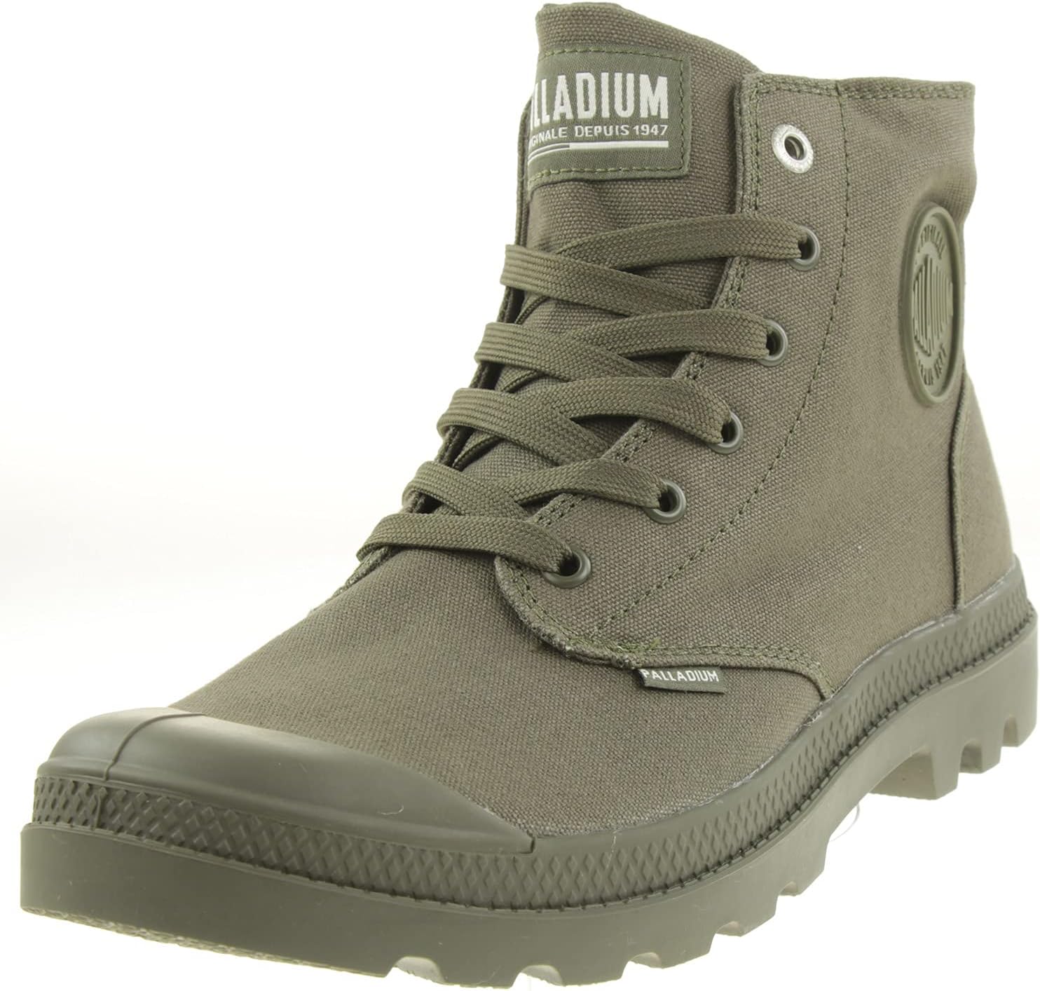 Detalle de Palladium Pampa Hi Mono 73322K76 – Bottes vert olive à lacets