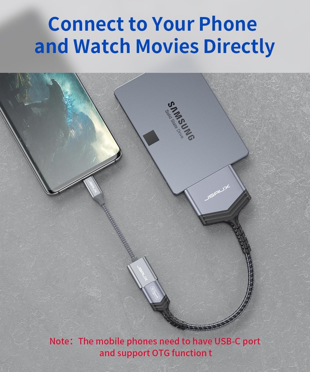 Thumbnail 6 de JSAUX USB 3.0 to SATA Adapter for 2.5-inch SSD/HDD — UASP & TRIM plug-and-play external drive reader