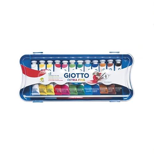 Detalle de GIOTTO Extra Fine Astuccio da 12 Tempere Extra Fine in Tubetto + 1 Pennello – 12 ml