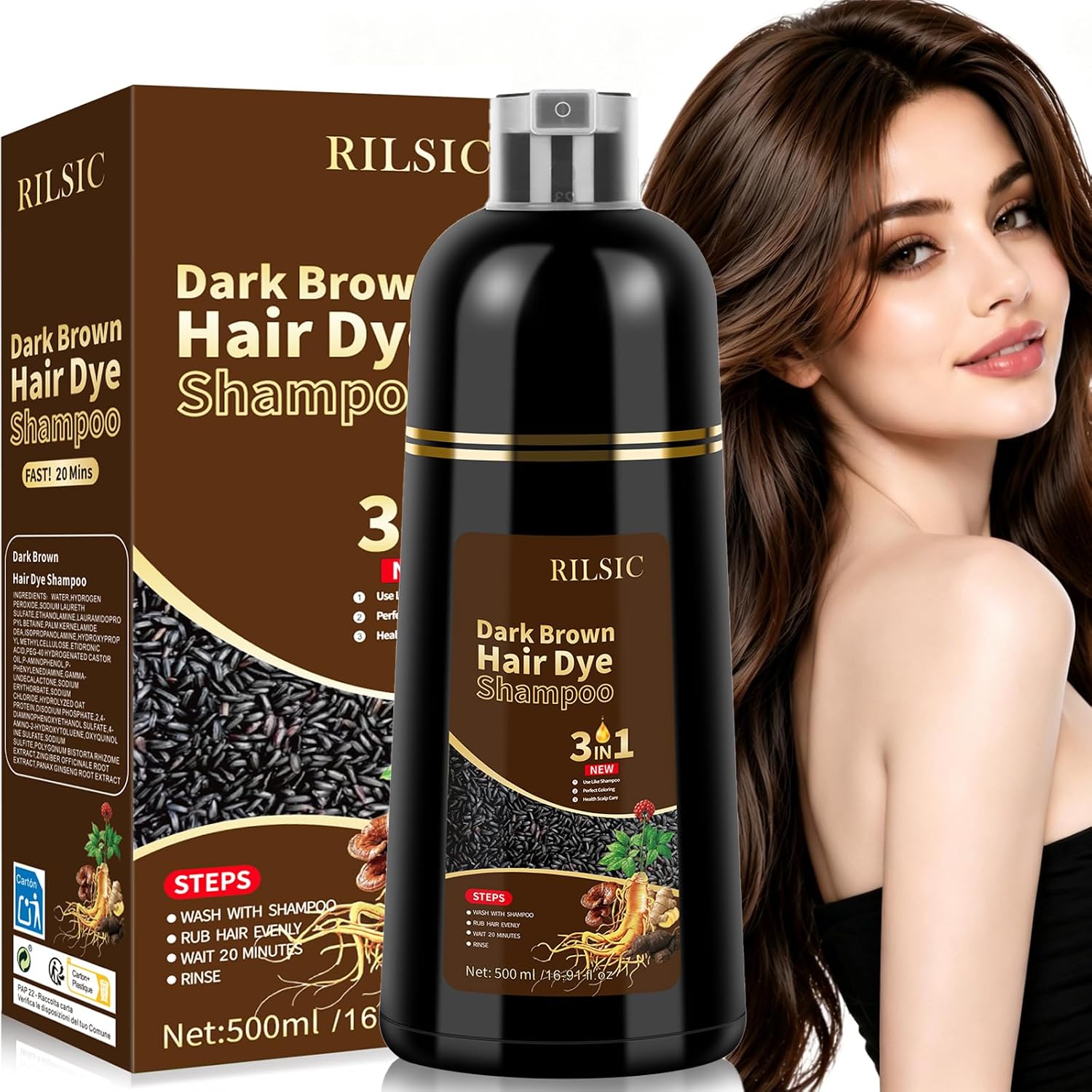 Thumbnail 6 de Shampoing Colorant 3 en 1 – Teinture capillaire instantanée, 500 ml