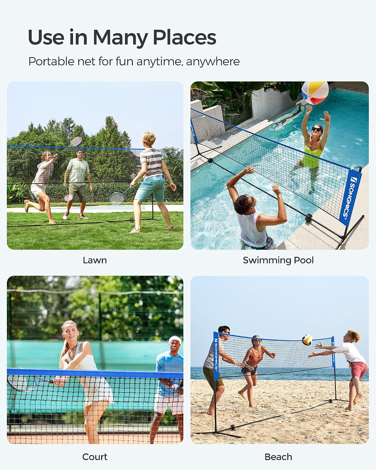 Thumbnail 4 de SONGMICS Badminton Net with Nylon Netting