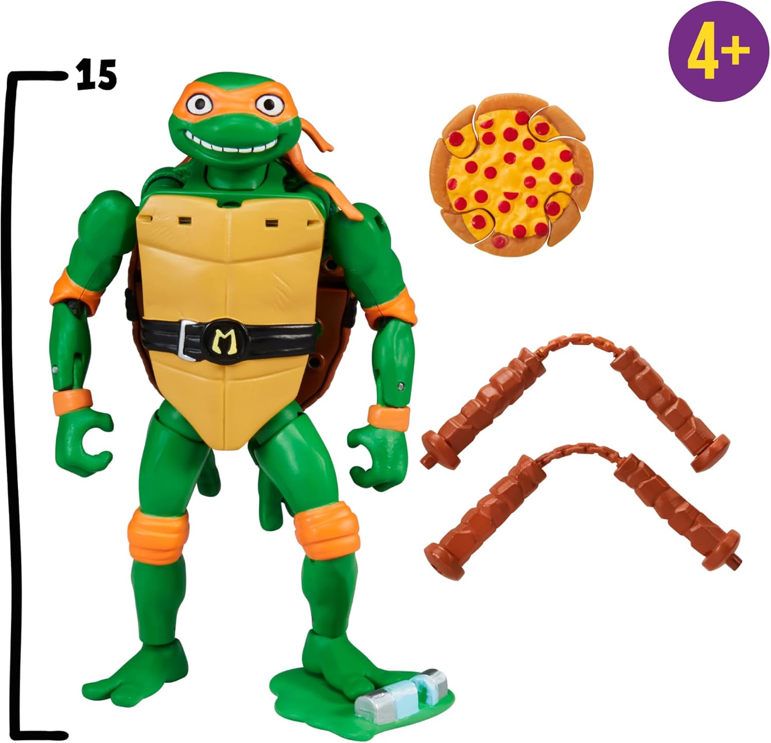 Thumbnail 1 de Teenage Mutant Ninja Turtles - Tortues Ninja, Figurine Deluxe 15 cm Transformable Michelangelo