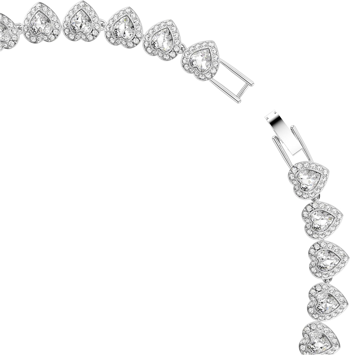Thumbnail 1 de Swarovski Ariana Grande Heart All-Around Tennis Necklace in Rhodium Finish