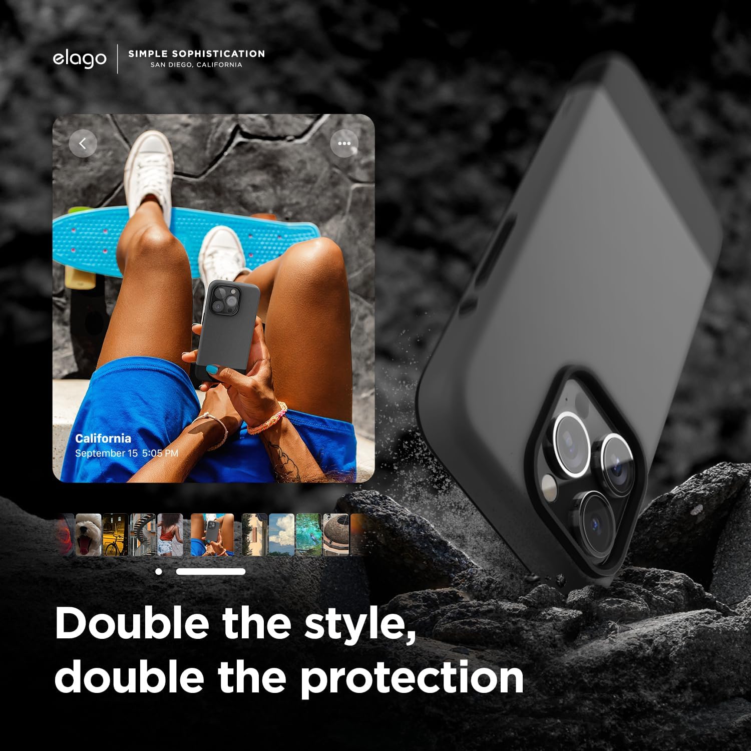 Thumbnail 6 de elago Magnetic Glide pour iPhone 15 Pro coque MagSafe, gris foncé/ noir