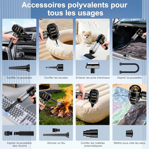 Thumbnail 6 de Aspirateur Voiture Aurvite 4 en 1 sans fil — Puissance 32 000 Pa, LCD et 3 vitesses