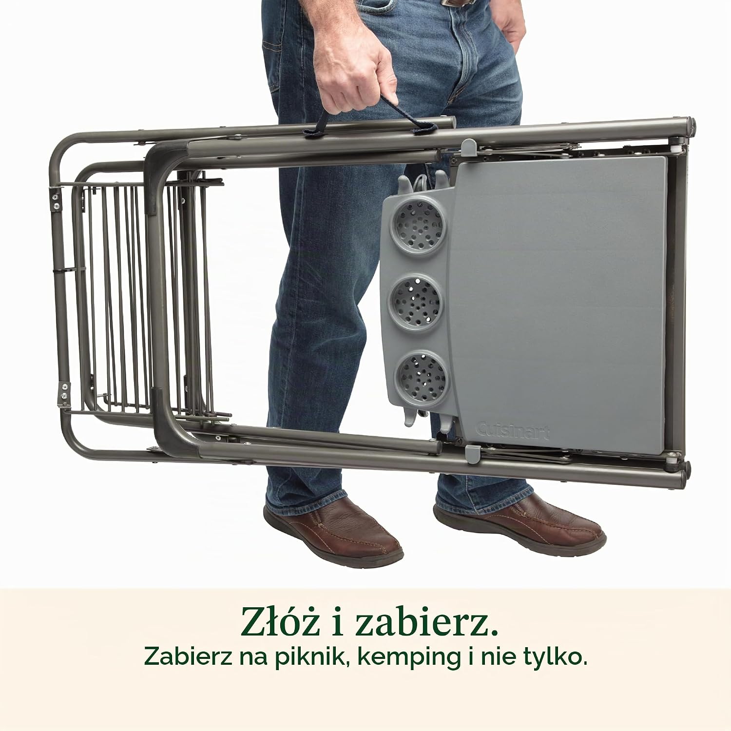 Detalle de Cuisinart CFGS-222 – składany stojak na grilla z dwoma stolikami i półką