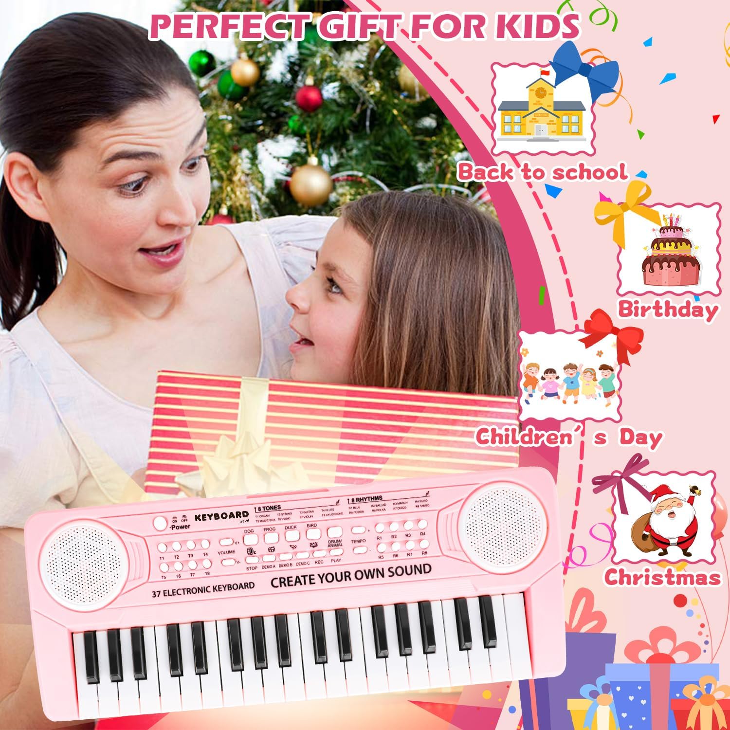 Thumbnail 6 de Orvyna Pianola Bambini 37 Tasti con Microfono — Pianola educativa portatile per ragazzi e ragazze 3-6 anni