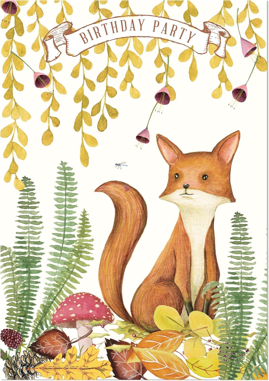 Thumbnail 1 de M & G Mustard & Gray children’s party invitations (Nature woodland) – A5, pack of 24