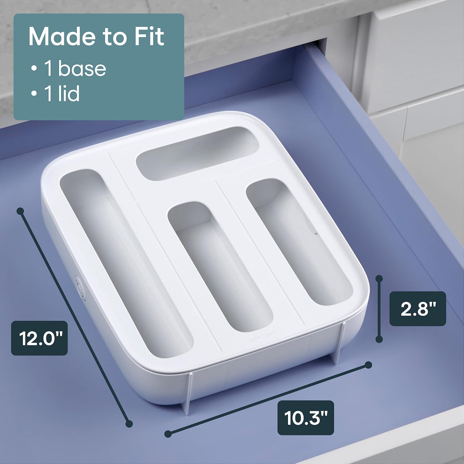 Detalle de StoraBag 4-Slot Food Drawer Organizer